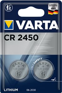 Varta Batterie Lithium, Knopfzelle, CR2450, 3V 06450 101 402 - eet01